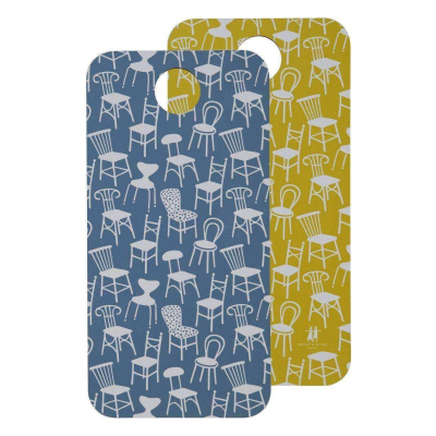 Prkénko na krájení Chairs yellow blue 40x20