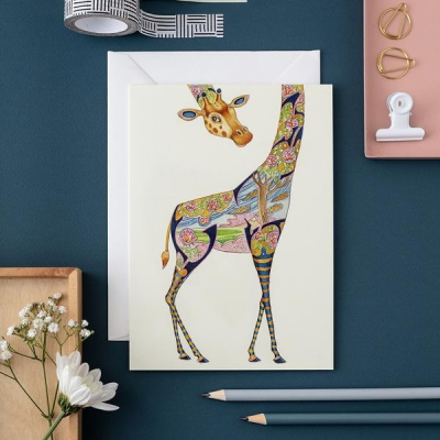Art postcard Giraffe 12 x 17