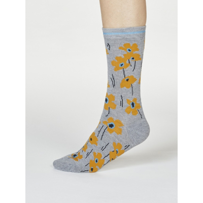Bambusové ponožky Peggie Floral grey 37-40