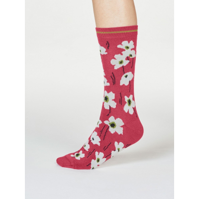Bamboo socks Peggie Floral pink 37-40