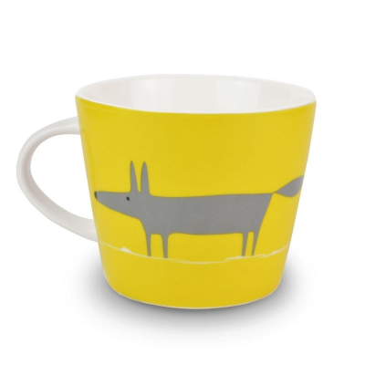 Mr Fox Charcoal and Yellow mug 350ml