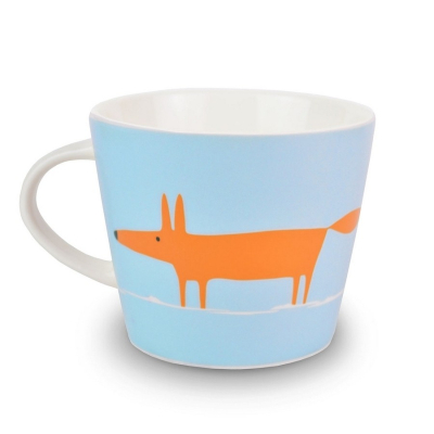 Mr Fox Orange and Duck egg mug 350ml