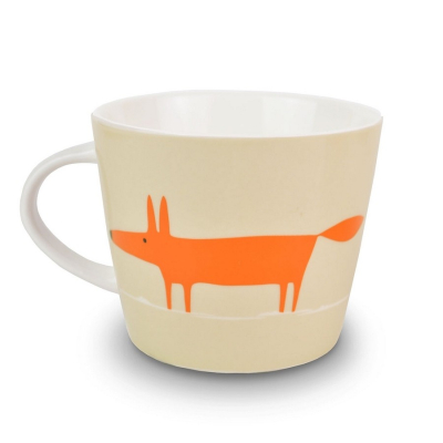 Mr Fox Orange and Neutral mug 350ml