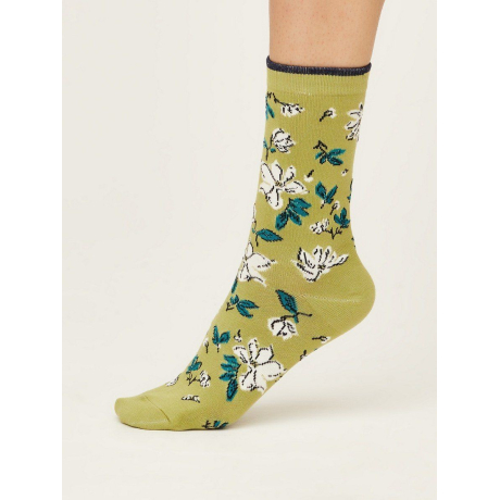 Bambusové ponožky Sketchy Floral green 37-40