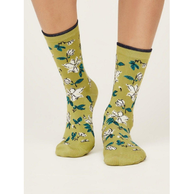 Bambusové ponožky Sketchy Floral green 37-40