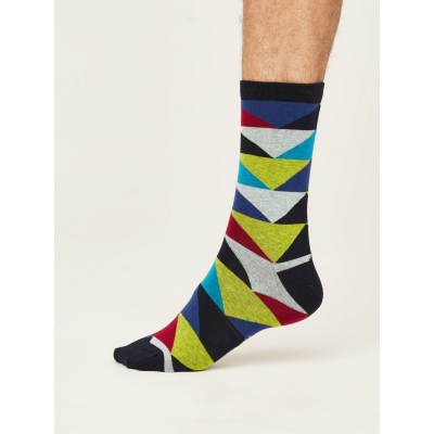 Bavlněné ponožky Bold Geo Triangle navy 40-46