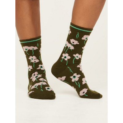 Bavlněné ponožky Summer Poppies green 37-40