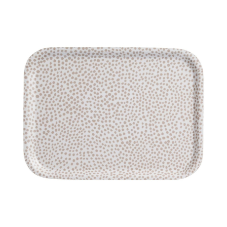 Small square tray Dots beige 27x20