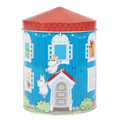 Round tin Moomin House Figures 2,6L